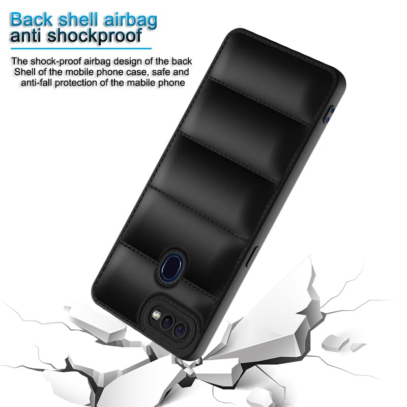 Image of Plus Puffer Case Camera Protection Soft Back Cover for Realme 2 Pro - Black