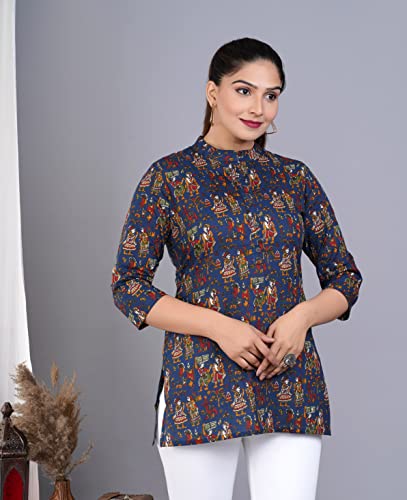 Image of Jikonet Women's Printed Rayon Straight Short Kurti