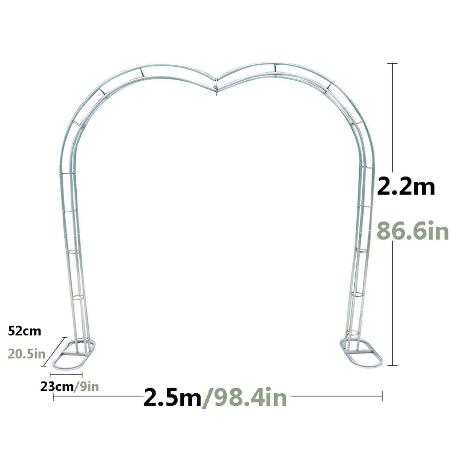 Łuk ślubny w kształcie serca – metalowy stojak na balony 2,2 m x 2,5 m, solidna stal nierdzewna, idealny do roślin pnących i dekoracji na przyjęcie urodzinowe, elegancka dekoracja imprezowa.