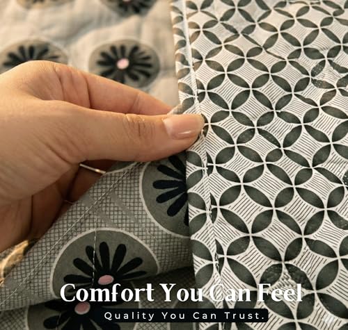 Image of VAS COLLECTIONS Ultrasonic 280 TC All Season King Size Bedspread /AC Blanket for Double Bed | Super Soft Quilted Bedcover /Rajai | Lightweight Durable Comforter | 80 x 90 Inches, Grey Black