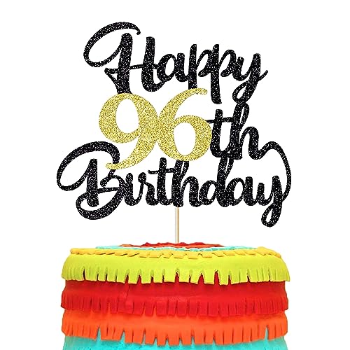 Image of Klionjor 96th Happy birthday cake topper happy cake decoration 96th birthday party decoration gift plugin (96)