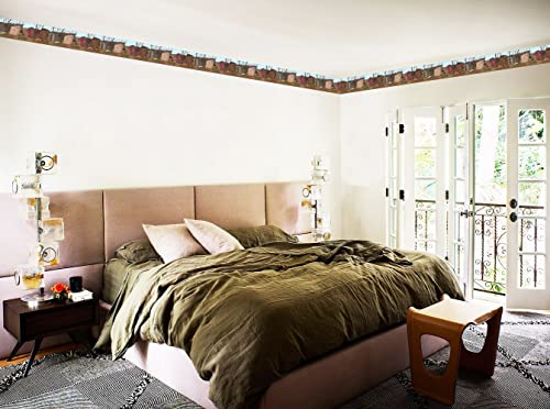 Dundee-Deco-DDAZBD9485-Peel-and-Stick-Wallpaper-Border-Country-Brown-Red-Blue-Outhouses-Wall-Border-Retro-Design-15-ft-x-7-in-457m-x-1778cm-Self-Adhesive Dundee Deco DDAZBD9485 Peel and Stick Wallpaper Border Country Brown Red Blue Outhouses Wall Border Retro Design 15 ft x 7 in 457m x 1778cm Self Adhesive