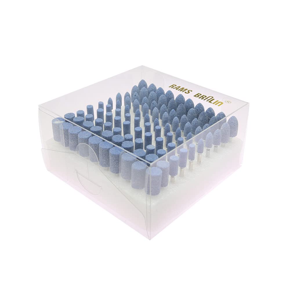 RAMS BRALIN 100 pcs/Box Mounted Points Grinding Head Polishing Bobs 1/8