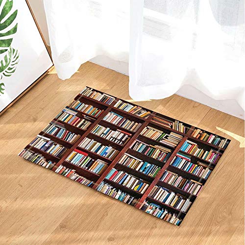 Feng Biblioteca Art Deco Antigua estantería Cientos de Libros Alfombra de ba?o para ni?os Alfombra para Puerta de ba?o Sala de Estar 40X60CM Accesorios de baño