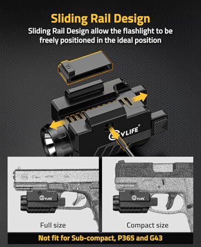 CVLIFE 800 Lumen Pistol Light Rechargeable with New-Generation Sliding Rail - image 6
