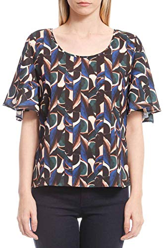 Camiseta Estampada, Forum, Feminino, Preto/Off/Verde, P