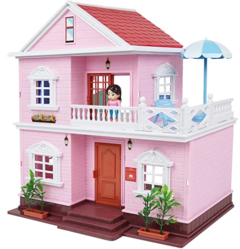 TeganPlay Doll House for Girls | Kids Dream House Dollhouse Playset Kit | with Small Furniture, Accessories & Dolls
