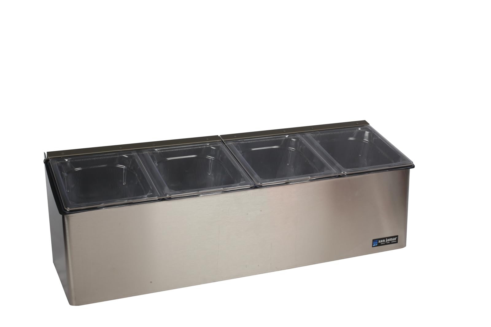 San Jamar 4 Pans / Stainless / Modern Condiment Pots