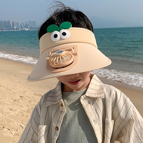 Solar Powered Fan Hat for Kid with 1 Removable Fans Wide Brim Sun Hat for Outdoor, Hiking Gardening, USB Solar Charging2