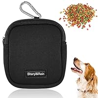 Sheryl&Rain Kleiner Leckerlibeutel für Hunde, Trainingsbeutel mit Reißverschluss, Leckerlibeutel im Taschenformat für Reisen, Spaziergang, Tasche für Leckereien, Schwarz