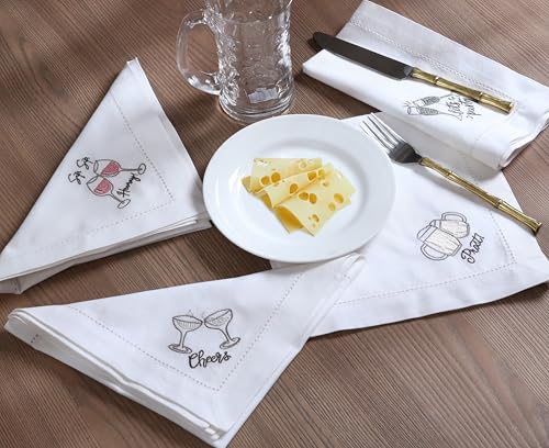 Servilletas de Tela de Algodón Bordadas, Set de 12 miniatura 2
