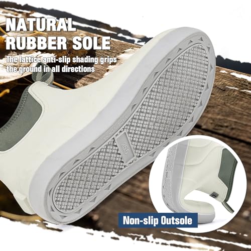 Image of Rain Boots for Men, Waterproof Ankle Mens Deck Boots Anti-Slip Comfort Rubber Boots Chelsea Garden Shoes for Yard Fishing Outdoor Work
