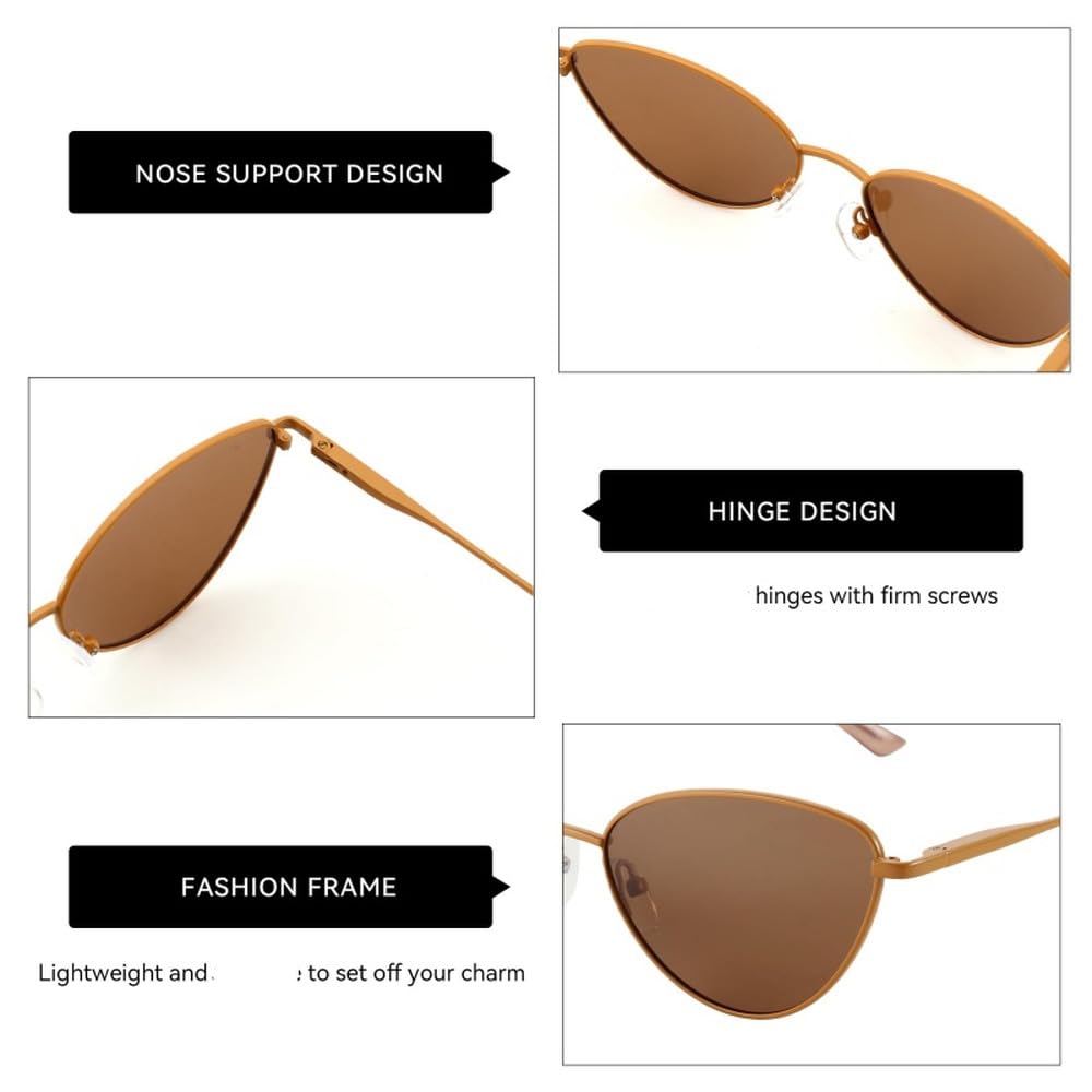 Gafas de sol polarizadas con montura metálica estrecha FashionCat EyeFashion con protección UV