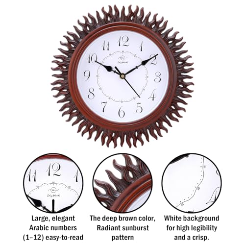 Image of Sehaz Artworks Wall Clock for Living Room Stylish | Wall Watch for Living Room | Wall Clock for Hall | Clock for Home - Silver 24x24 cm