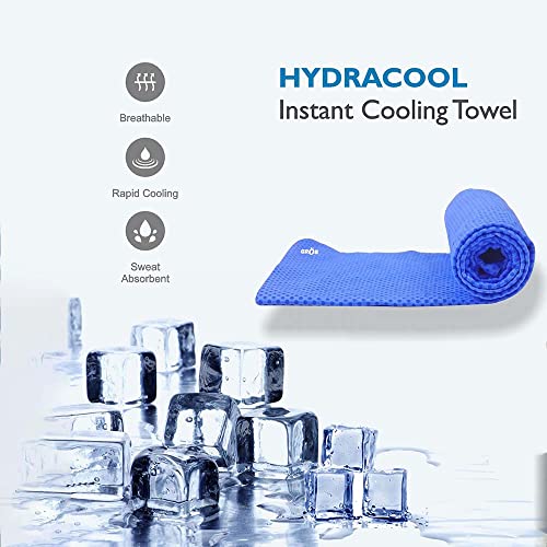 Image of GROB Cooling Towel | Sweat Absorbent, Anti-Microbial | for Fitness, Workout, Yoga, Gym, Cycling & Running (Pack of 2)