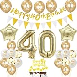 40 anni compleanno decorazioni uomo donna, oro banner 40 compleanno decorazioni ghirlanda 40 anni compleanno palloncini uomo 40 anni compleanno decorazione torta 40 anni uomo donna