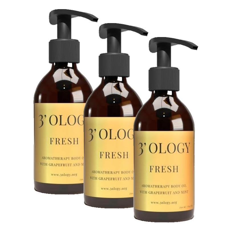 3'OLOGY Aromatherapy Body Oil With Grapefruit And Mint, 250 ml (3 paketi)
