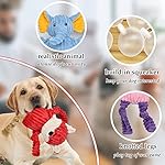 5 Pack Tough Dog Toys Stuffed Squeaky Dog Toys Assortment Plush Animal Dog Toy Value Bundle Puppy Pet Dog Toys for Small Medium Large Dogs - Image 3
