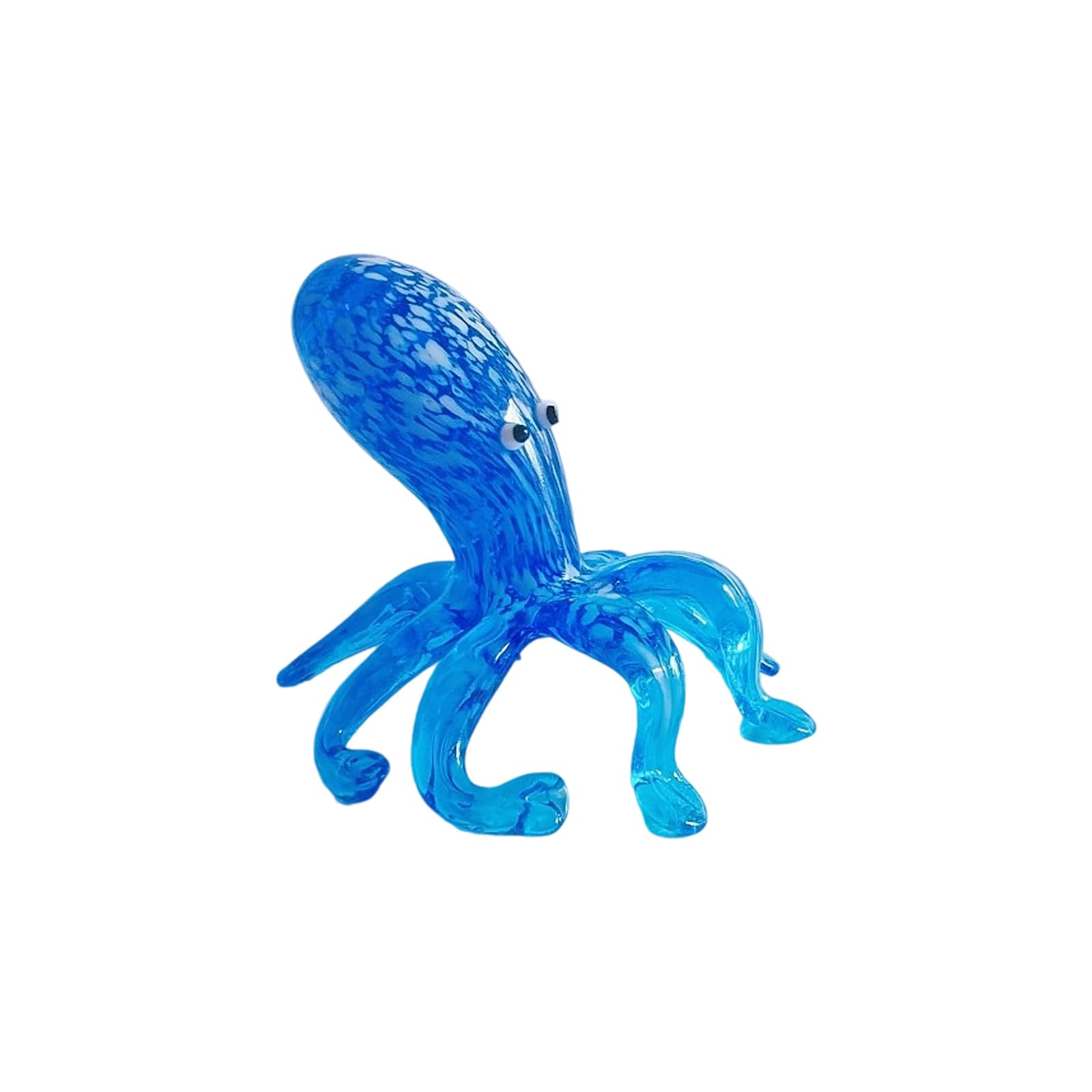 Peiiwdc Dark Blue Multicolor Octopuses Glass Miniature Figurine Home Desktop Decors Car Ornament Birthdays Valentines Day Colorful Octopuses Statue Desk Ornament