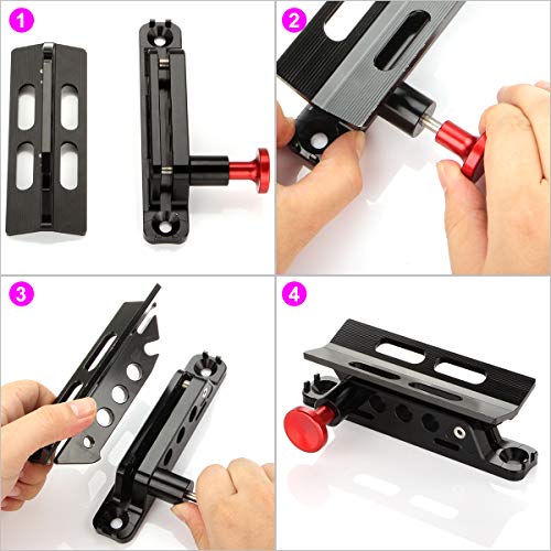 Adjustable Fire Extinguisher Mount Holder with 4 Clamps Quick Release Fire Extinguisher Bracket for Wrangler JK TJ CJ Rubicon JL UTV Polaris RZR Ranger (Aluminum)