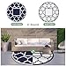 GENIMO 8' Round Outdoor Rug Waterproof for Patio Decor, Foldable Reversible Plastic Straw Area Rugs Mat for Rv, Outside Carpet for Camper, Deck, Picnic, Beach, Balcony, Camper, Blue & White