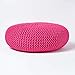 HOMESCAPES Pouf Rond tressé en Coton, Grand Pouf Tricot Coloris Rose Fuchsia, 70x23 cm