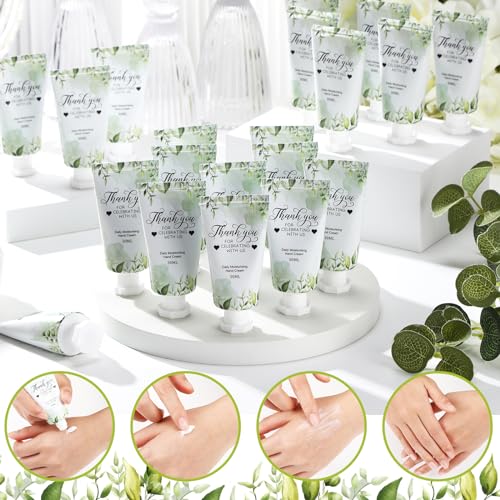 Image of 50 Pcs 1 oz / 30 ml Wedding Hand Cream Bulk Travel Size Bridesmaid Gifts Thank You Hand Cream Body Lotion Gifts for Bridesmaid Souvenir Wedding Party Supplies Bridal Shower Favors