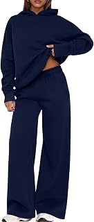2 Piece Sweatsuits Workout Sets for Women 2026 Casual Winter Long Sleeve Hoodie Wide Leg Sweatpants Fall Tracksuit
