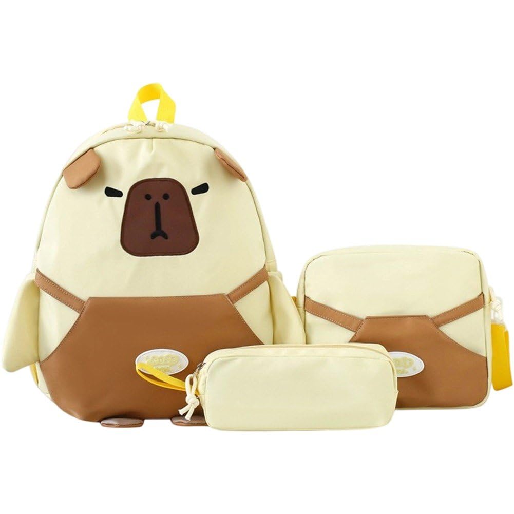 Mochila de carpincho que soluciona el desorden escolar con kit de tres piezas ligero