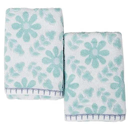 Caro Home 2 Pk Dorina Hand Towel Set Hand Towel White Multi