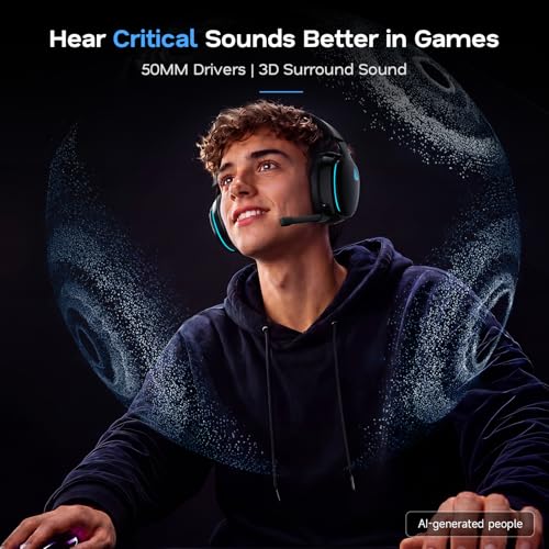 Image of AOC 2.4GHz Wireless Gaming Headset for PS5, PS4, PC, Switch, 45Hr, Black