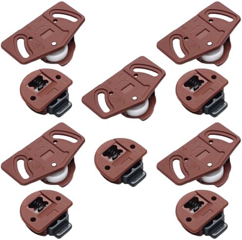 Zilimontt Schiebetür-Rollen-Set – 1x Ober- + 1x Unterrad, Nylon & Eisen, Für Kleiderschränke, Ersatz, Leichtgängig (schwarz)