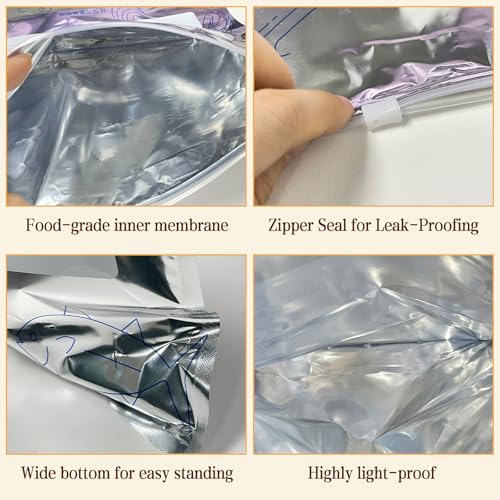 Bolsas de almacenamiento reutilizables con aluminio de pie duraderas y etiquetas 4