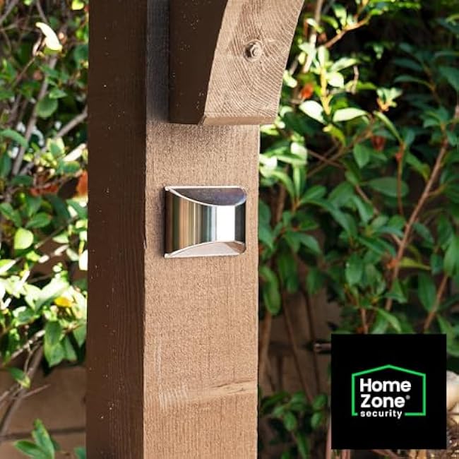 Home Zone Security Solar Wall Lights Decorative Solar Fence Post Step Lights Stainless Steel 4-Pack