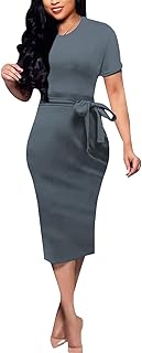 Women Midi Bodycon Dress Work Casual Cute Floral Prints Pencil Dresses