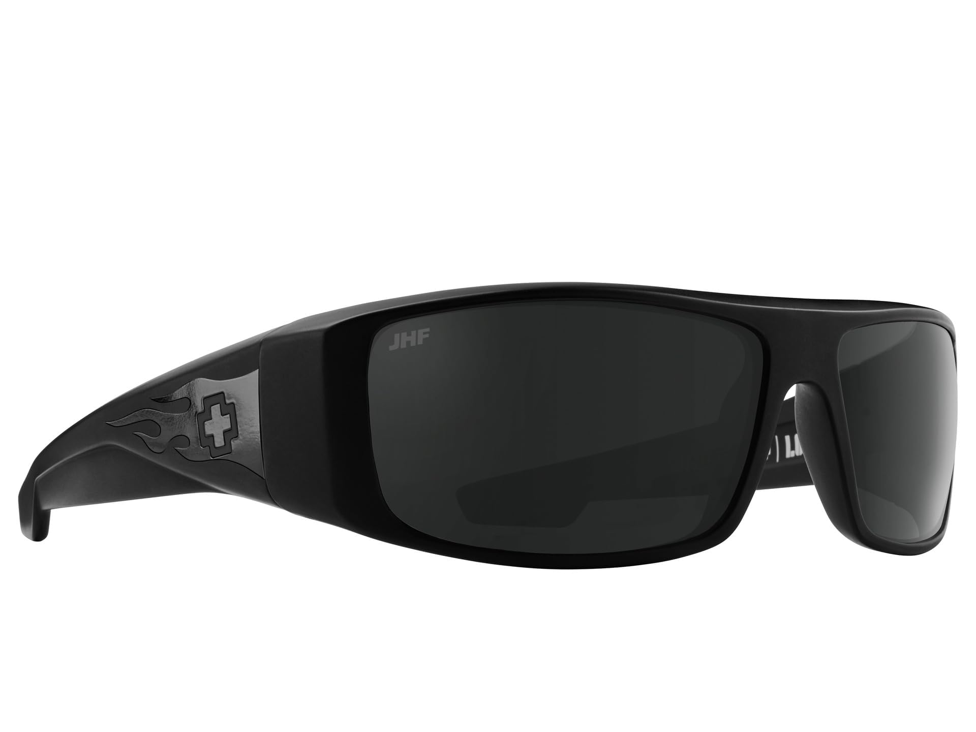SPY Boo Johnson Logan Matte Black Gloss Black Flames Happy Gray