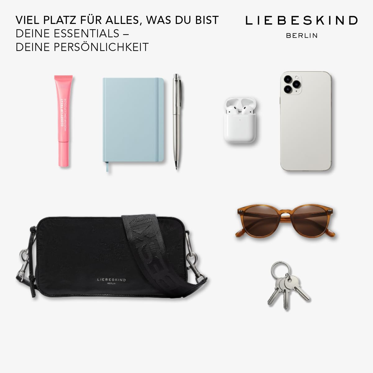 Liebeskind Berlin Kobiety Clarice Torebka, Czarny, M