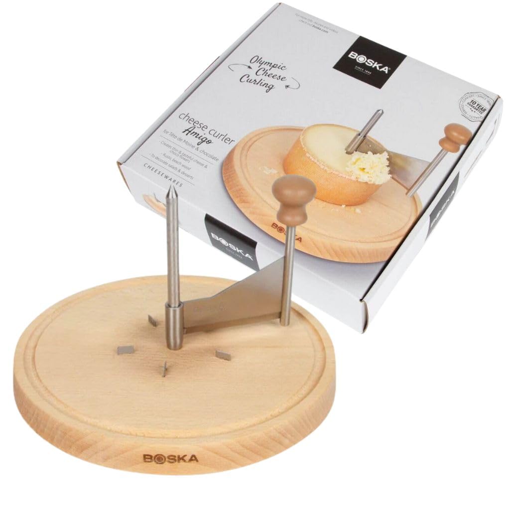 Pack BOSKA 850510 Girolle/Fraiseur bois + 1/2 Fromage Tête de Moine 450gr pour profiter de faire des jolies fleurs et garder au frais sans que ca sèche - Coffret cadeau parfait