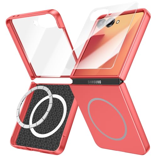 Doeshine Coque pour Samsung Galaxy Z Flip 7 Mag-Safe, Ultra Mince, [Verre Trempé Protection Écran], Hard PC, Antichoc Anti-Rayures Bumper Protection Etui...