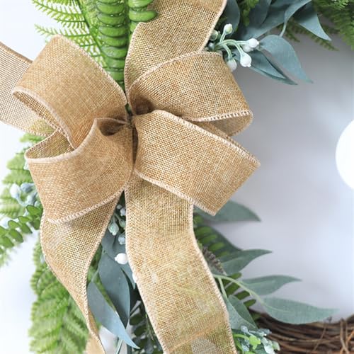Décoration de porte de Noël en lot de 2 avec couronne de fleurs résistante aux intempéries - 6