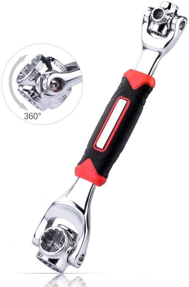 ALIXIN-48 in 1 Multifunction Pass-Through Universal Spanner Socket Wrench,Works with Spline Bolts,6-Point,12-Point,Torx,Square Damaged Bolts and Any Size Standard Or Metric,Home and Auto Repair.