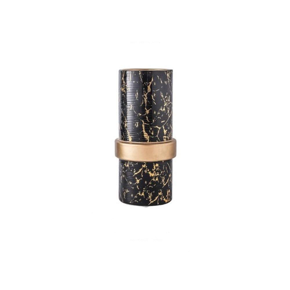 Vase cylindrique en céramique marbré pour fleurs séchées de comptoir