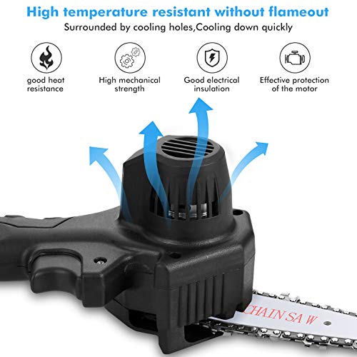 Mini Chainsaw 4-Inch Cordless, Portable Handheld Electric Saw with with 2Pcs Rechargeable Batteries and 2Pcs Chain, Adjustable Pruning Shears Chainsaw for Tree Branch Wood Cutting Tree Pruning