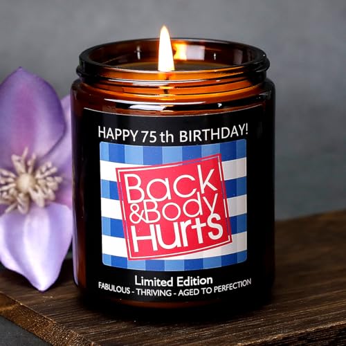 75th Birthday Gifts: Decorations, Scented Candles for Dad, Mom, Husband, Wife, Best...