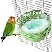 VTurboWay 1 Pack Bird Rattan Nest with 1 Pcs Nest Mat Egg Laying Bed Breeding House for Parrot Lovebird Cockatiel Budgerigar Finch Canary (Green)