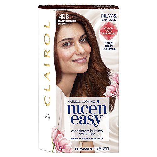 Clairol Nice'n Easy Permanent Hair Color, 4RB Dark Reddish Brown, 1 Count