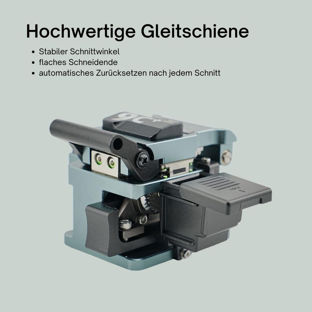 9C+ Hochpräzisions-Faserschneider (Fiber Cleaver) mit automatischer Klingenrotation und automatischem Rücklauf, glasfaser cleaver mit 3 in 1 Faserhalterung und 24 Schneidstellen