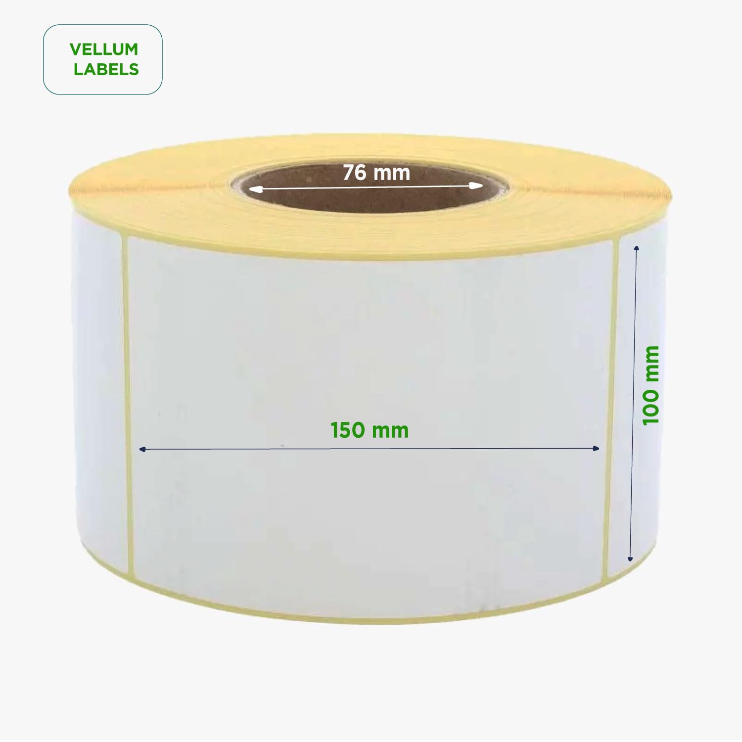 Rollo de etiquetas térmicas de 100 x 150 mm, 500 etiquetas en blanco – Mandril 76 mm – Compatible con impresoras térmicas – Disponible por unidad o paquete de negocios 6 rollos (6)