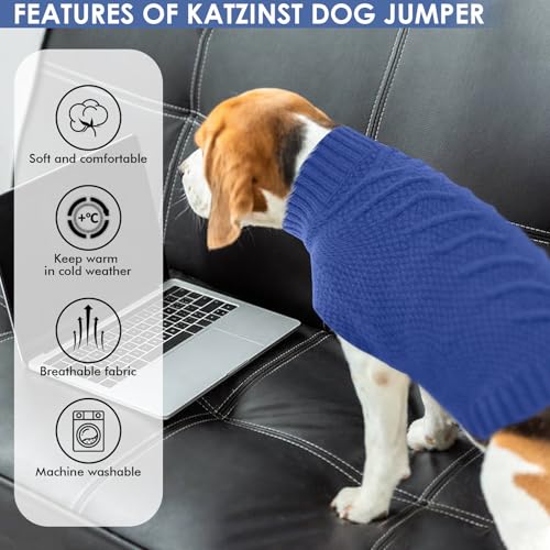 Katzinst Dog Jumper Large Breed, Warm Knitted Sweater with Polo Neck - Image 4