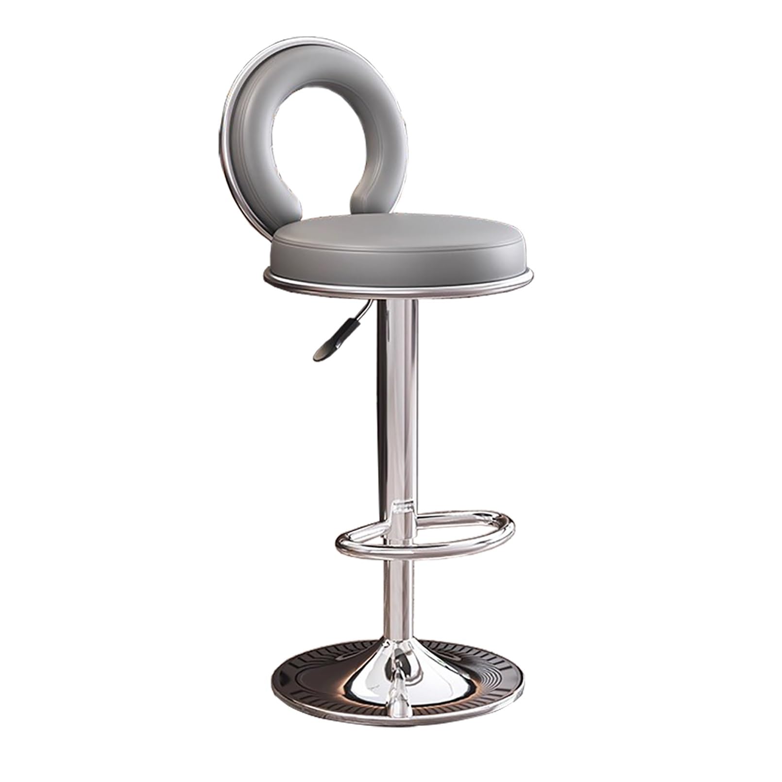 Sgabelli da bar per isola cucina, moderni, regolabili, girevoli, con schienale ergonomico e poggiapiedi in similpelle per cucina domestica (1 pezzo).